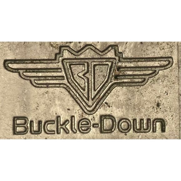 Vintage Metal Belt Buckle, Nice Yellow Look Leather, Buckle-Down, Nice Design, - Picture 5 of 5